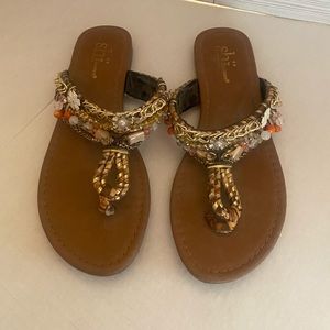 Jeweled flip flops